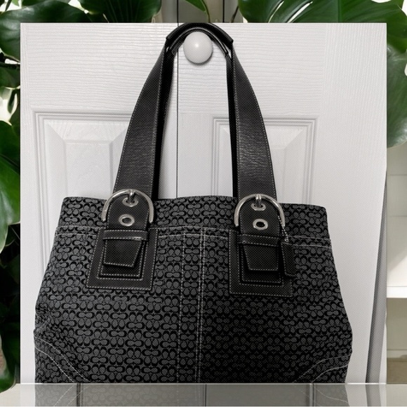 Coach Soho Vintage Bag - Navy Blue Coach Purse - Large Coach Bag - Picture 7 of 8